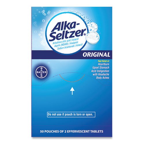 Alka-Seltzer Antacid and Pain Relief Medicine, Two-Pack, 50 Packs-Box 50004 - Becauze