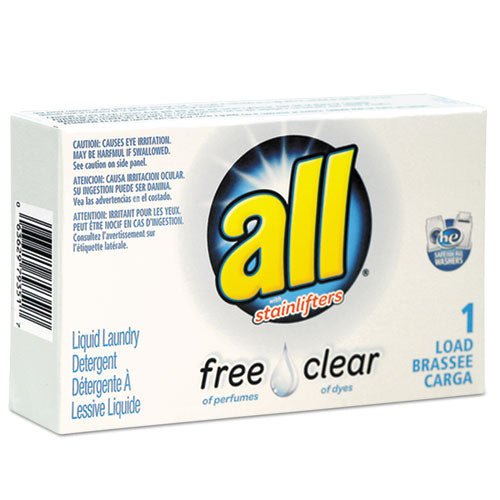 All Free Clear HE Liquid Laundry Detergent, Unscented, 1.6 oz Vend-Box, 100-Carton R1-2979351 - Becauze