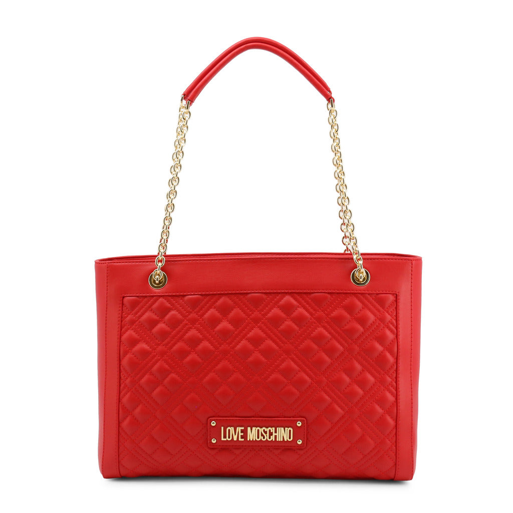 Love Moschino Lettering Logo Quilted Red Women's Shoulder Bag JC4006PP1ELA0500