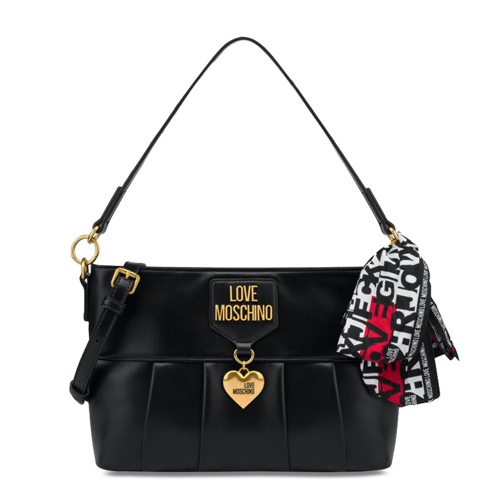 Love Moschino Soft & Charm With Foulard Black Women's Shoulder Bag JC4046PP1ELO0000