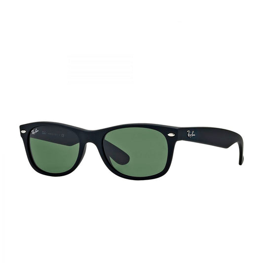 Ray-Ban New Wayfarer Classic Matte Black/Green Sunglasses RB2132-622 55-18