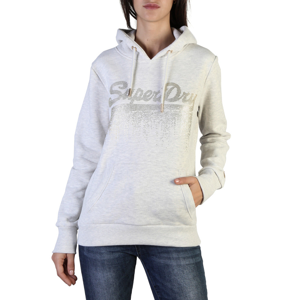Superdry Vintage Logo Metal Cascade Women's Grey Hoodie Sweatshirt W2000058A-10C