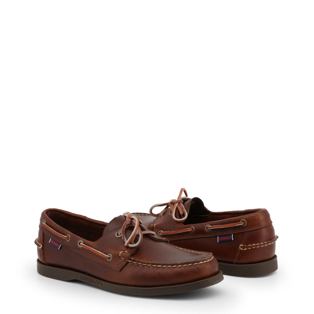 Sebago Docksides Portland Waxed Total Brown Men's Moccasin Shoes 70000G0_925