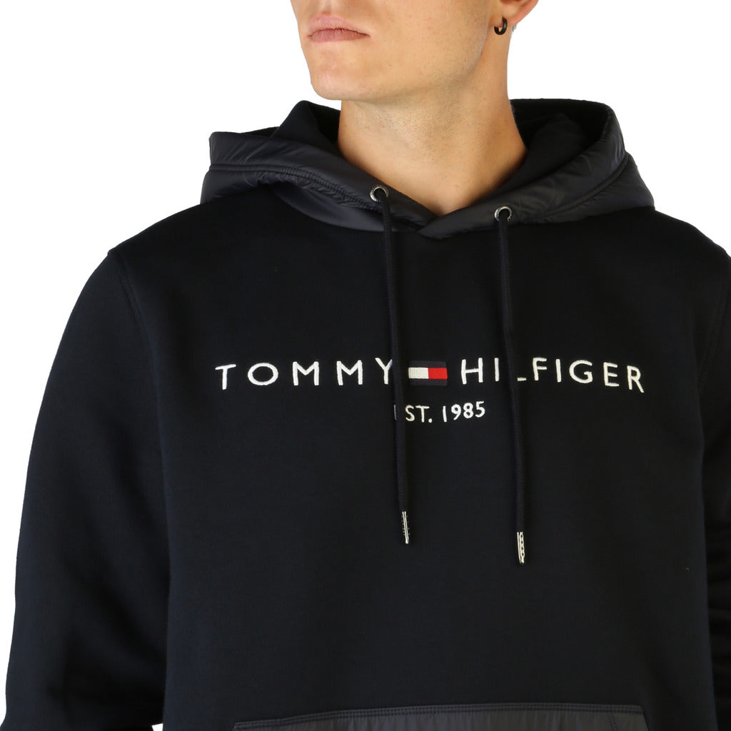 Tommy Hilfiger Logo Hoodie Blue Men's Sweatshirt MW0MW25894-DW5