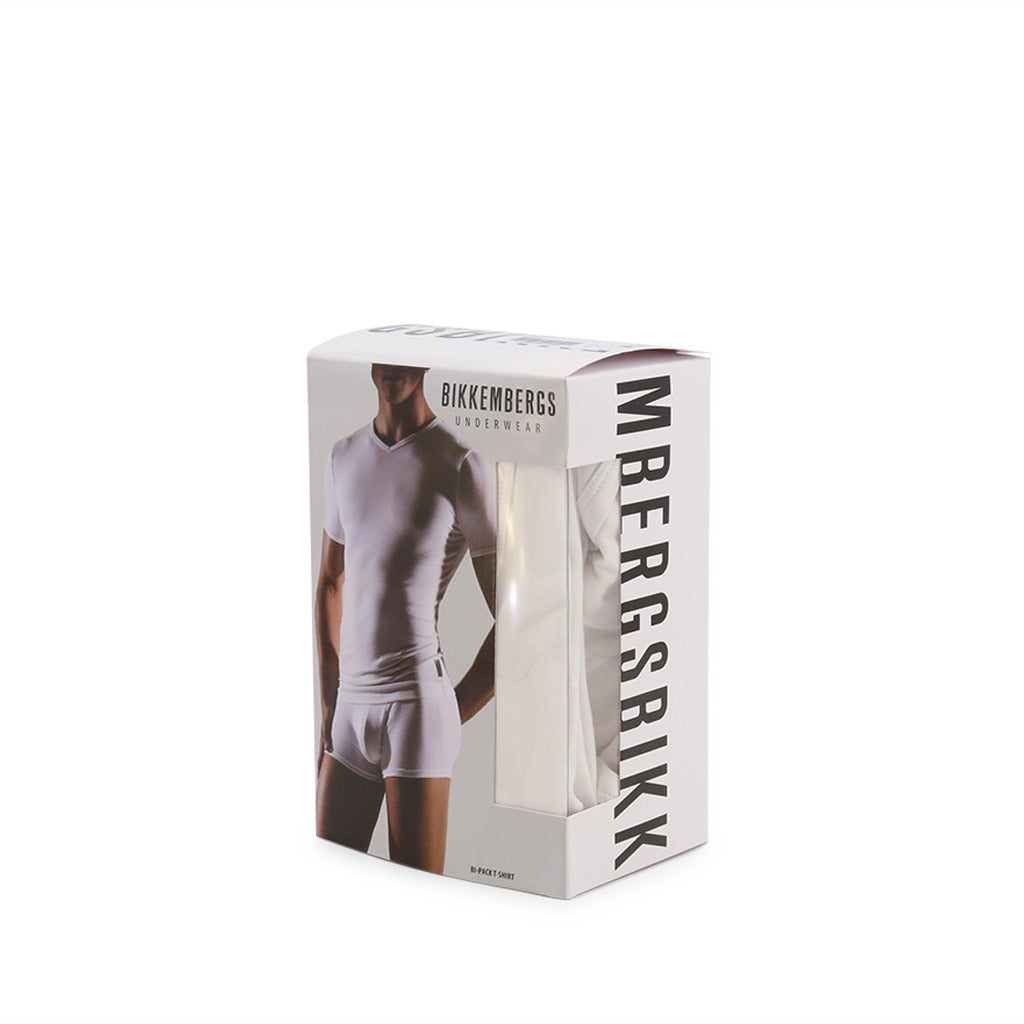 Bikkembergs 2-Pack V-Neck White Men's Undershirt 221BKK1UTS02BI0000