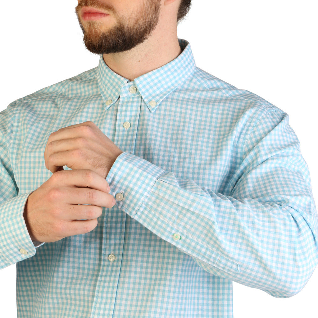 Tommy Hilfiger Checkered Button Down White/Blue Men's Shirt XM01198-0GZ