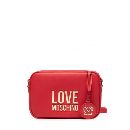 Love Moschino Gold Metal Logo Camera Red Women's Crossbody Bag JC4107PP1ELJ050A