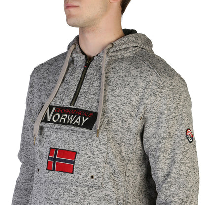 Geographical Norway Upclass Pullover Half Zip Light Grey Men's Sweatshirt
