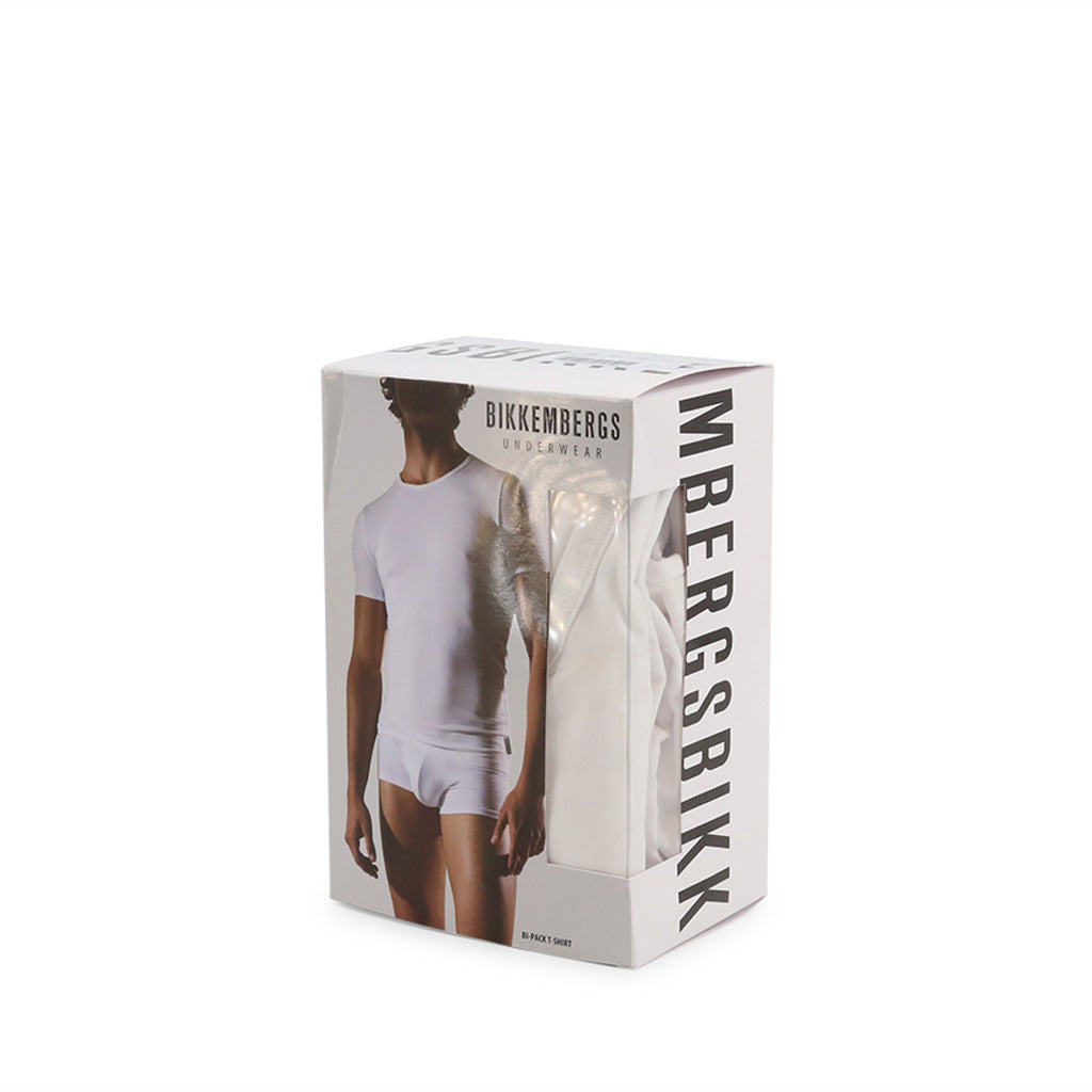 Bikkembergs 2-Pack Crewneck White Men's Undershirt 221BKK1UTS01BI0000