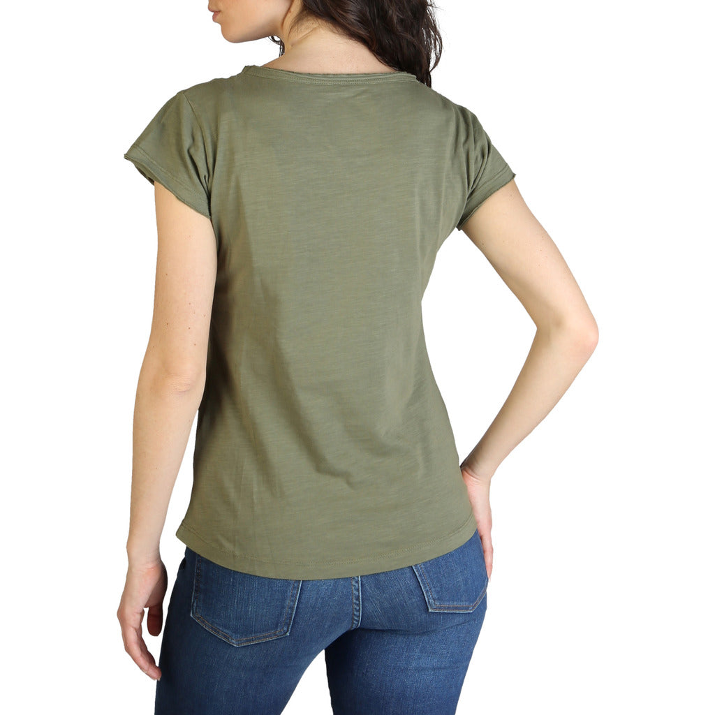 Yes Zee Round Neck Military Green Women's T-Shirt T206_S400_0905
