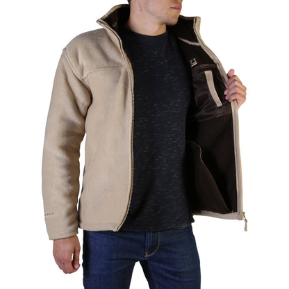 Geographical Norway Usine Camel Brown Faux Fur Men's Zip Up Sweater