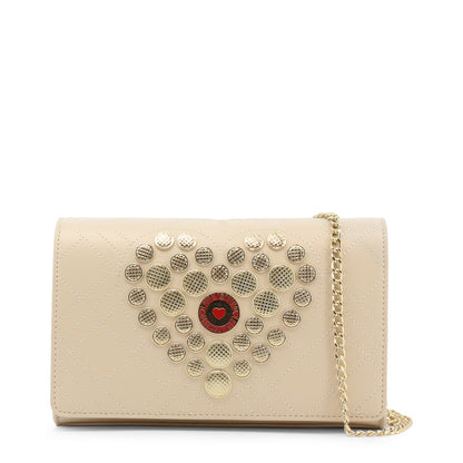 Love Moschino Buttons Heart Ivory Women's Clutch Bag JC4114PP1ELP0110