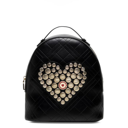 Love Moschino Buttons Heart Small Black Women's Backpack JC4073PP1ELP0000