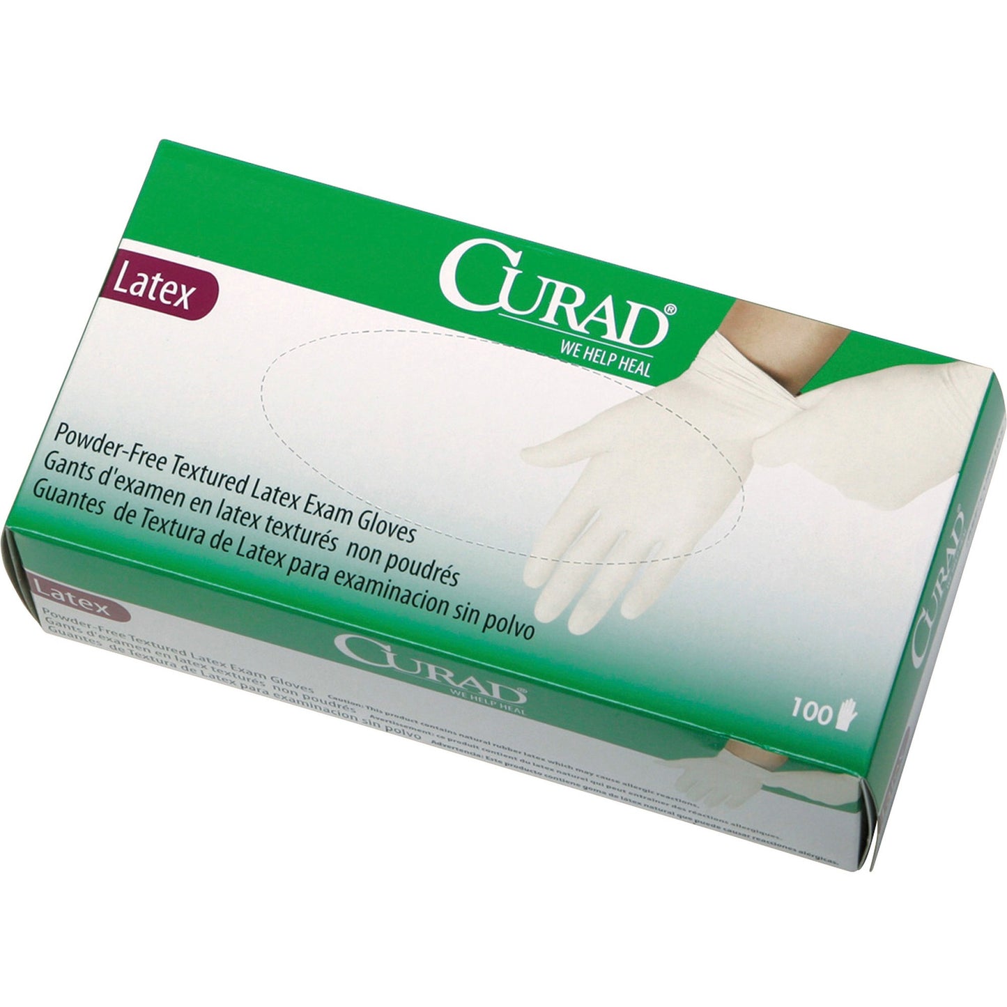 Curad Latex Exam Powder-Free Gloves Beige Large (100 Gloves) CUR8106