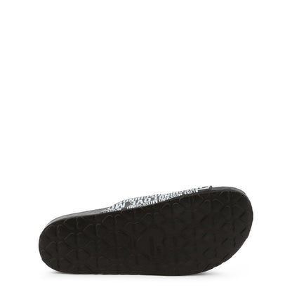 Love Moschino Logo Print Leather Black Women's Sandals JA28073G1EIJ000A