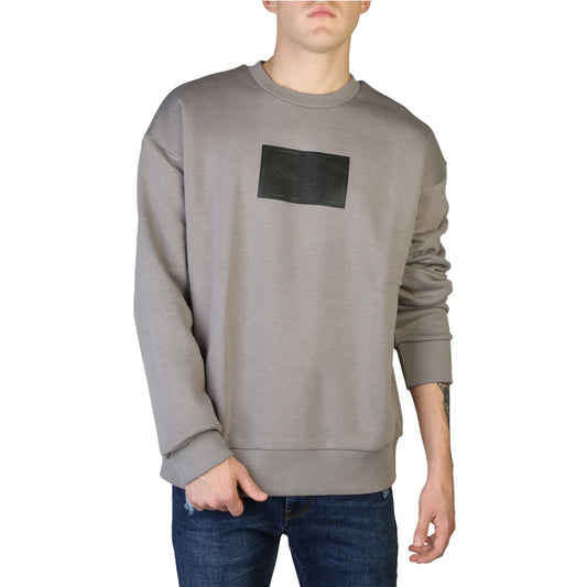 Calvin Klein Relaxed Textured Logo Grey Asphalt Men's Sweatshirt K10K110083-PQ6