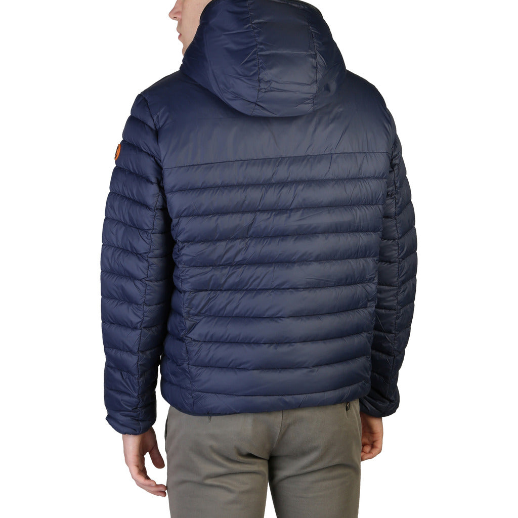 Save The Duck Nathan Faux Fur Hooded Navy Blue Men's Puffer Jacket D39050M-GIGA15-90000
