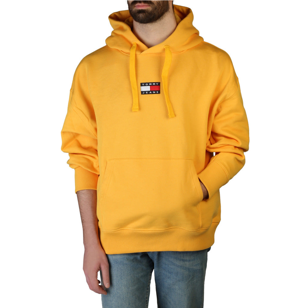 Tommy Hilfiger Badge Organic Cotton Hoody Yellow Men's Sweatshirt DM0DM10904