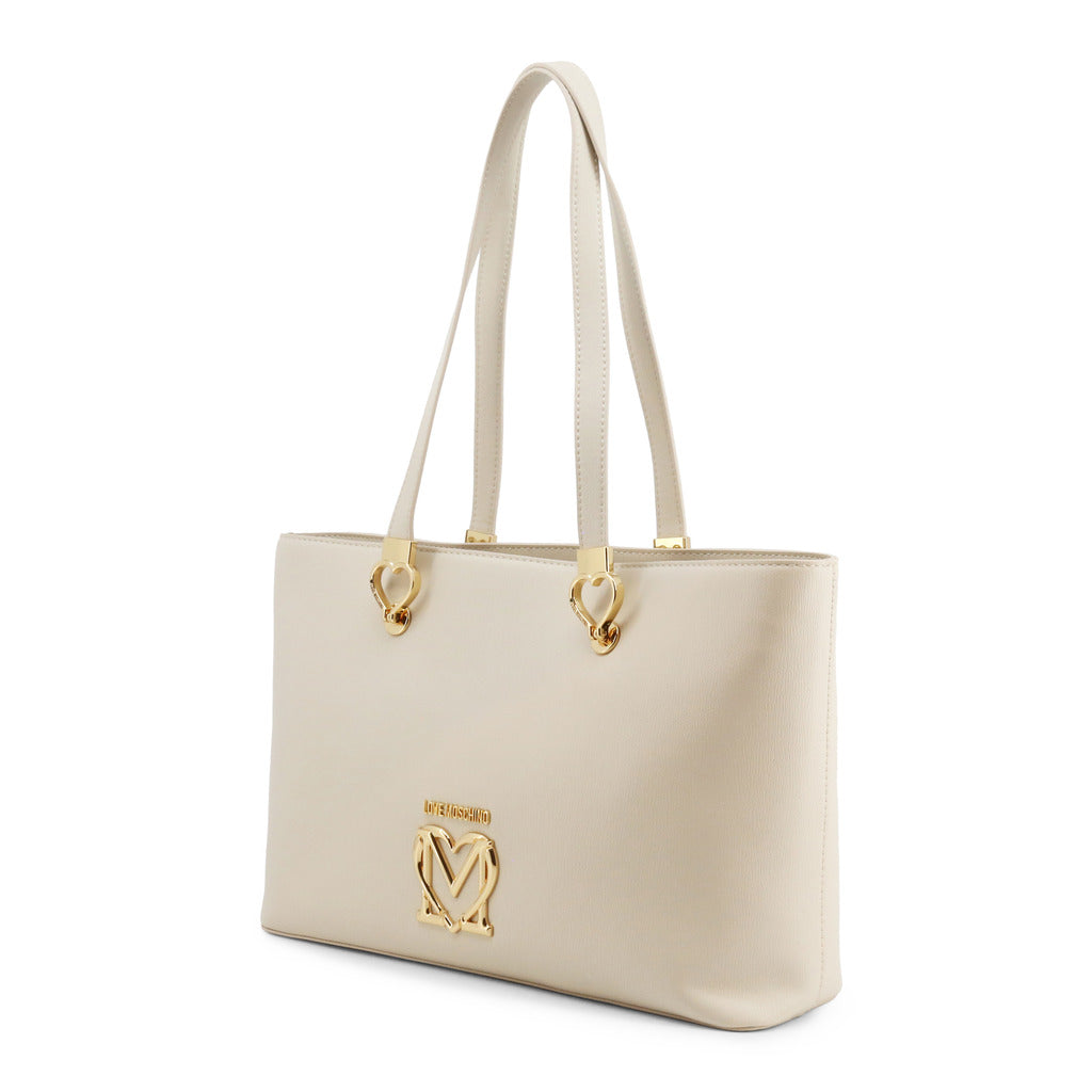 Love Moschino Fancy Heart Handle White Women's Shopping Bag JC4085PP1ELZ0110