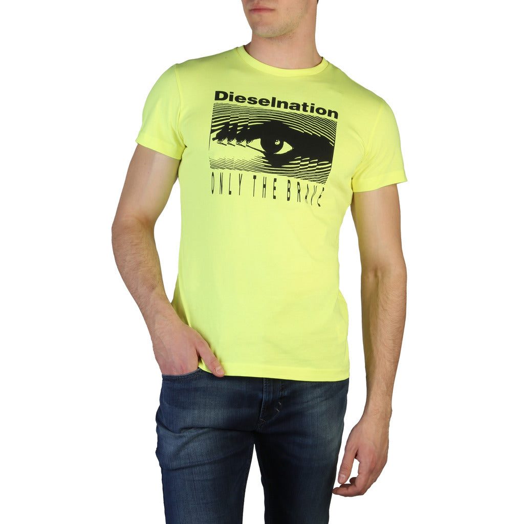Diesel T-DIEGO-J4 Dieselnation Graphic Yellow Men's T-Shirt 00S4E10PATI
