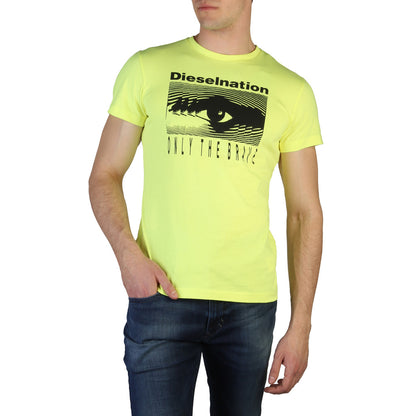 Diesel T-DIEGO-J4 Dieselnation Graphic Yellow Men's T-Shirt 00S4E10PATI