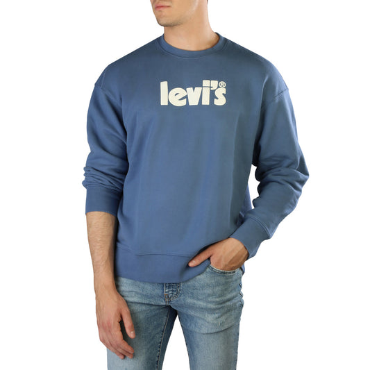 Levi's Relaxed Graphic Crew Poster Logo Sunset Blue Men's Sweatshirt 387120052