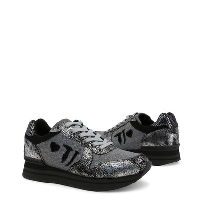 Trussardi Suede Glitter Film Gunmetal Women's Casual Shoes 79A00245-E285