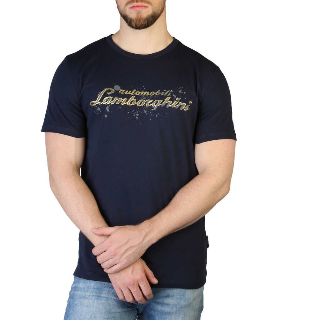 Lamborghini Script Logo Blue Men's T-Shirt B3XVB7TC30260240