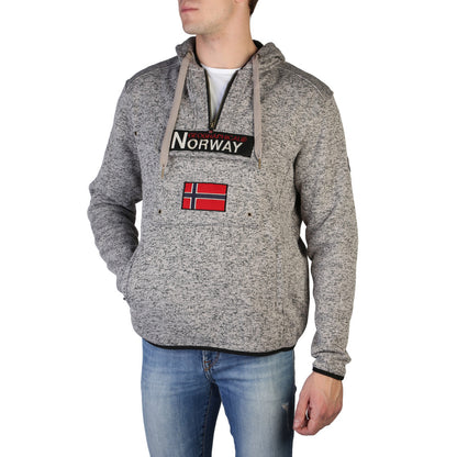 Geographical Norway Upclass Pullover Half Zip Light Grey Men's Sweatshirt