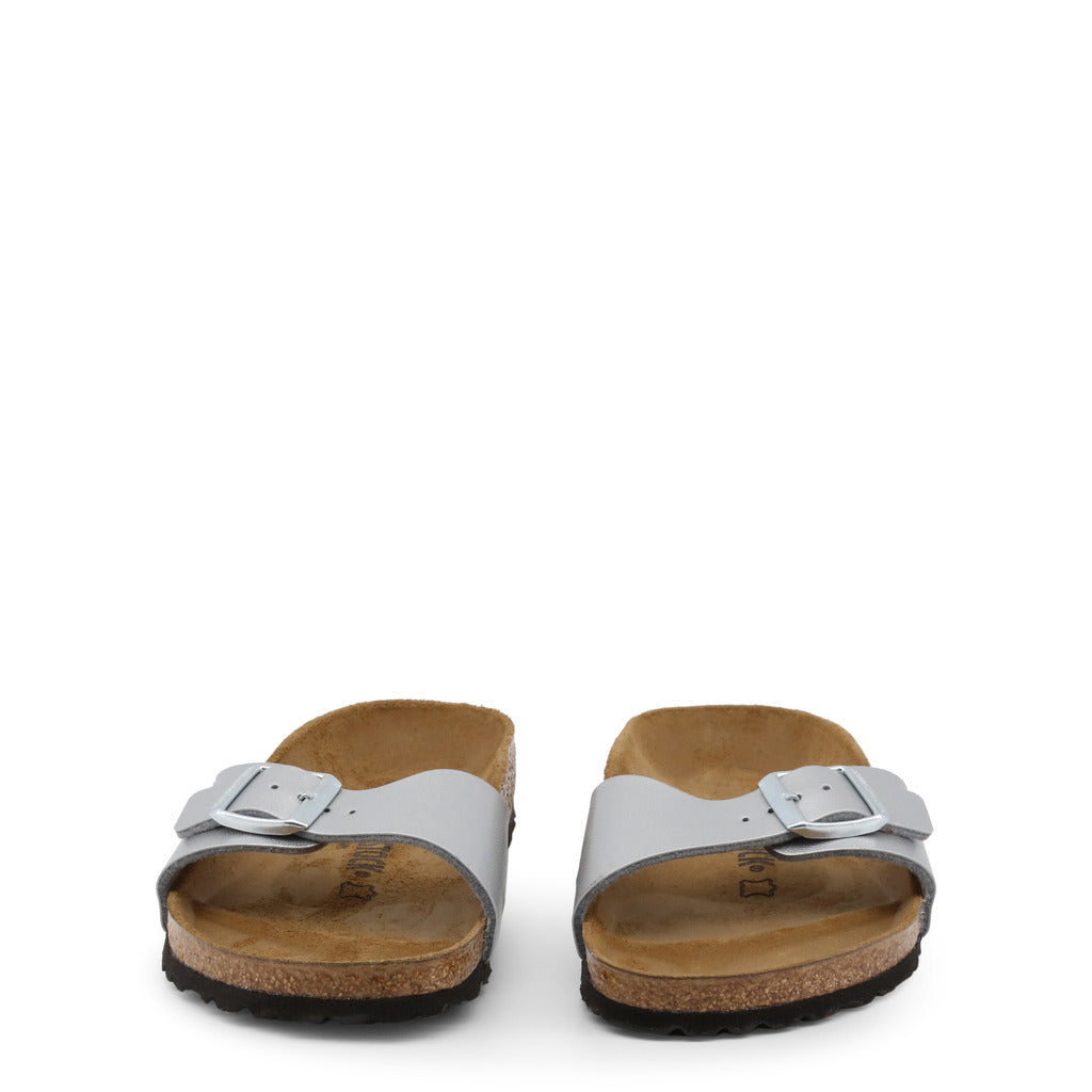 Birkenstock Madrid Birko-Flor Silver Women's Single Strap Narrow Sandals 0040413
