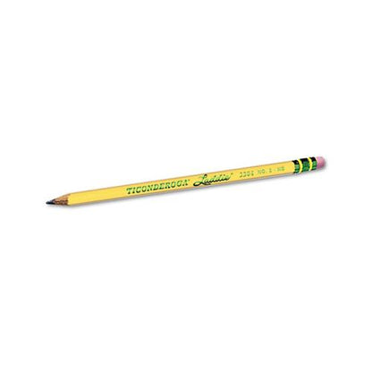 Ticonderoga Laddie Woodcase Microban #2 HB Yellow Barrel Pencils With Eraser (12 Count) 13304