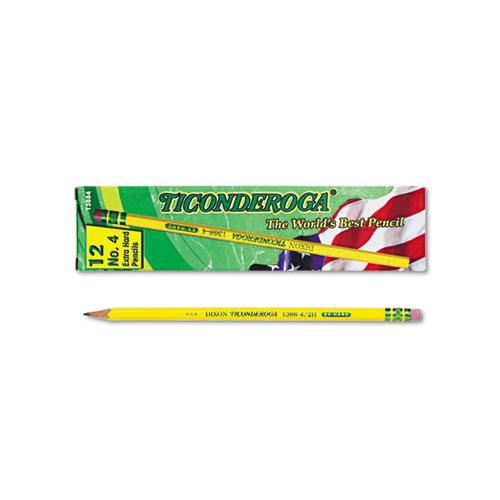 Ticonderoga #4 2H Yellow Barrel Pencils With Eraser (12 Count) 13884