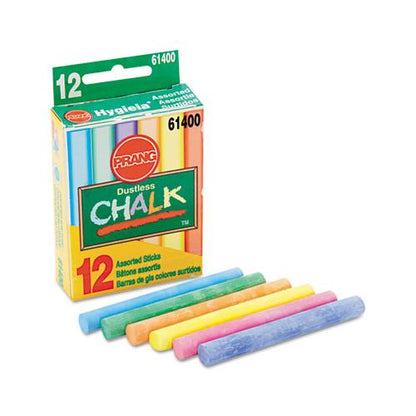 Prang Hygieia Dustless Board Chalk Assorted Colors (12 Count) 61400