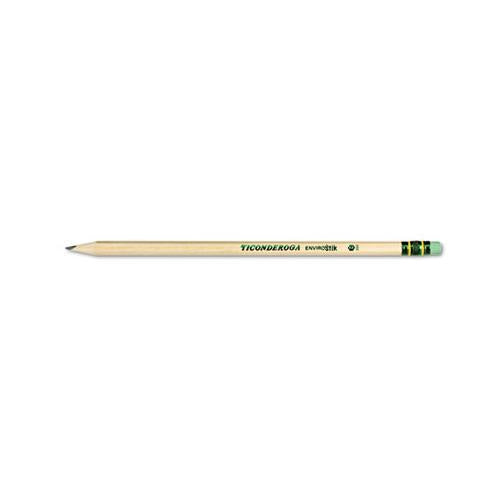 Ticonderoga EnviroStiks #2 HB Natural Woodgrain Barrel Pencils With Eraser (12 Count) 96212
