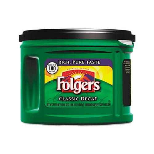 Folgers Classic Roast Decaffeinated Ground Coffee 22.6 oz Can 00374
