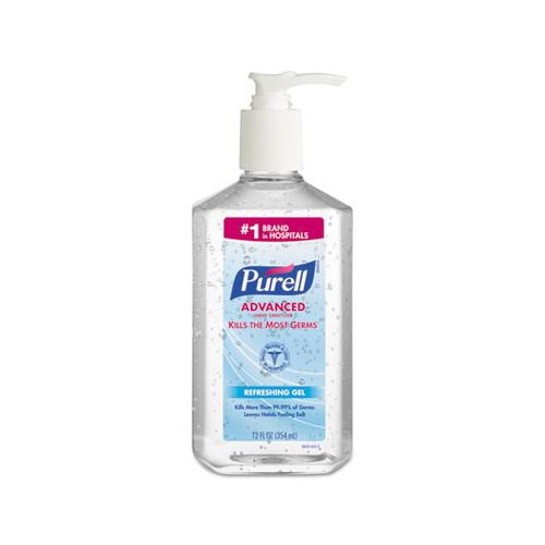 Purell Advanced Refreshing Gel Hand Sanitizer Clean Scent 12 oz Pump Bottle (12 Pack) 3659-12
