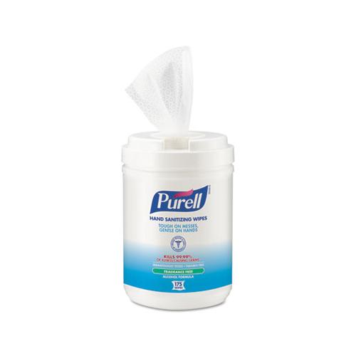 Purell Hand Sanitizing Wipes Alcohol Formula White 175 Wipes Canister (6 Pack) 9031-06