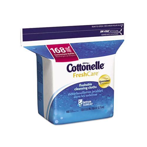 Cottonelle Fresh Care Flushable White Cleansing Cloths 168 Wipes (8 Refill Packs) KCC10358