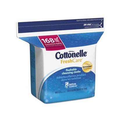 Cottonelle Fresh Care Flushable White Cleansing Cloths 168 Wipes (1 Refill Pack) KCC10358