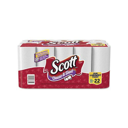 Scott Choose-A-Sheet Mega Roll Paper Towels 1 Ply 102 Sheets White (30 Rolls) 36371