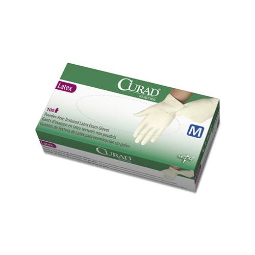 Curad Latex Exam Powder-Free Gloves Beige Medium (100 Gloves) CUR8105