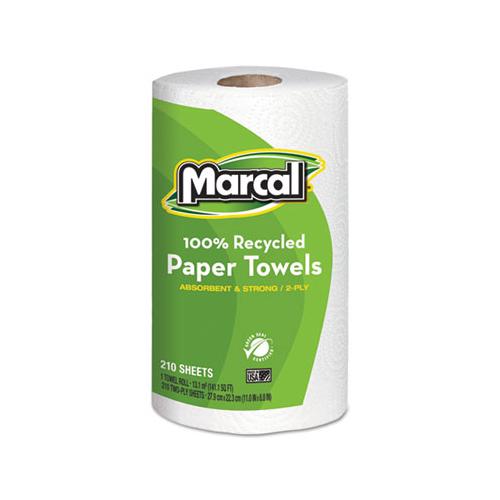 Marcal 100% Recycled Roll Paper Towels 2 Ply 210 Sheets (12 Rolls) MRC6210
