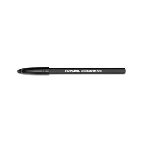 Paper Mate ComfortMate Ultra Stick Ballpoint Pen Medium Point 1mm Black Ink (12 Count) 6130187
