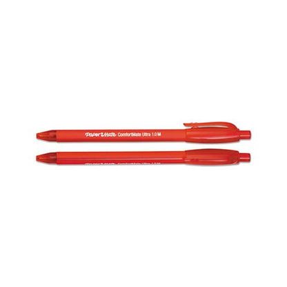 Paper Mate ComfortMate Ultra Retractable Ballpoint Pen Medium Point 1mm Red Ink (12 Count) 6320187