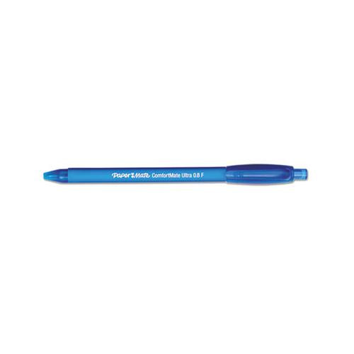 Paper Mate ComfortMate Ultra Retractable Ballpoint Pen Fine Point 0.8mm Blue Ink (12 Count) 6360187