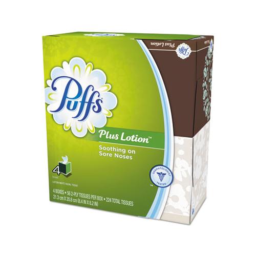 Puffs Plus Lotion Facial Tissue 1 Ply 56 Sheets White (24 Pack) 34899