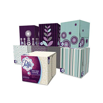 Puffs Ultra Soft Cube Box Facial Tissue 2 Ply 56 Sheets White (24 Pack) 35038