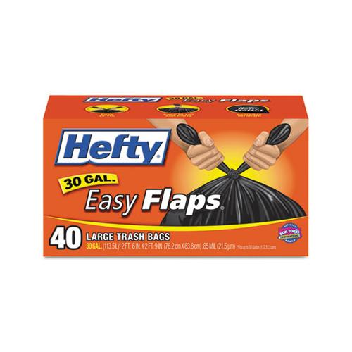 Hefty Easy Flaps Trash Bags 30 Gallon Black (240 Bags) E27744