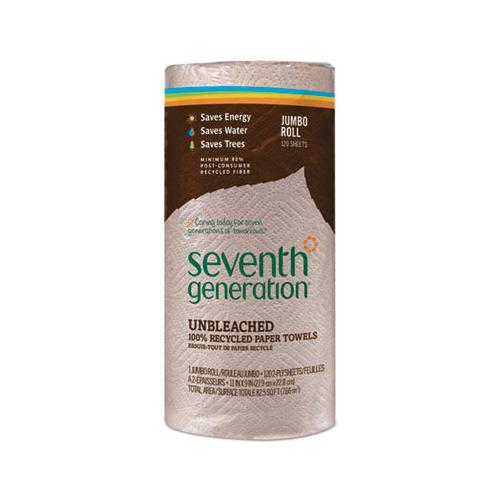 Seventh Generation Natural Unbleached 100% Recycled Paper Towels 2 Ply 120 Sheets (Single Roll) SEV13720