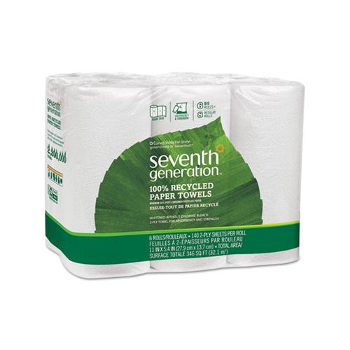 Seventh Generation 100% Recycled Paper Towel Rolls 2 Ply 140 Sheets (6 Rolls) 13731